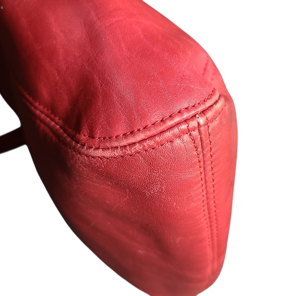 Coach Red Leather Shoulder Bag - Picture 7 of 8